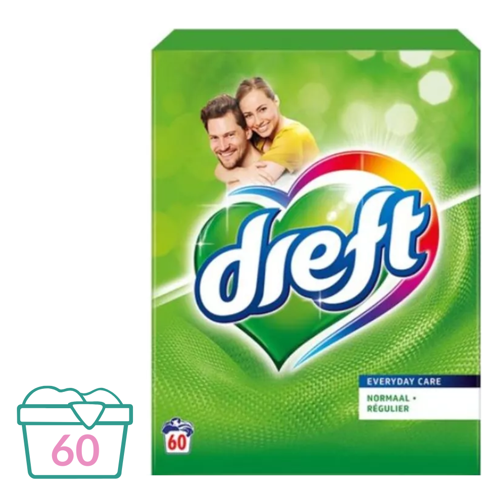 Dreft Everyday Care Waspoeder - 3.9 kg (60 wasbeurten)