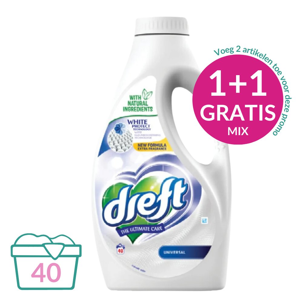 Dreft Vloeibaar Wasmiddel Ultimate Care Universal - 2.2 L (40 wasbeurten)