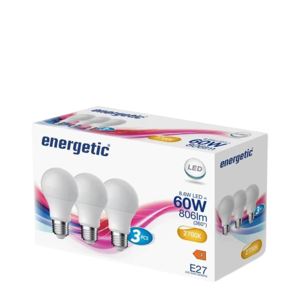Energetic Led Bulb Lampen E27 - 60W - 3 stuks