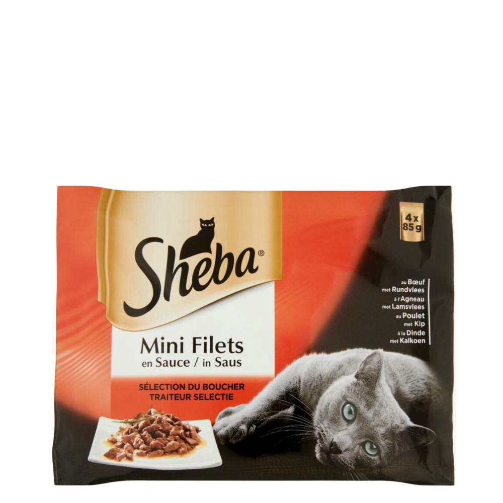 Sheba Mini filets Multi Pack Kattenvoer - 4 x 85 g