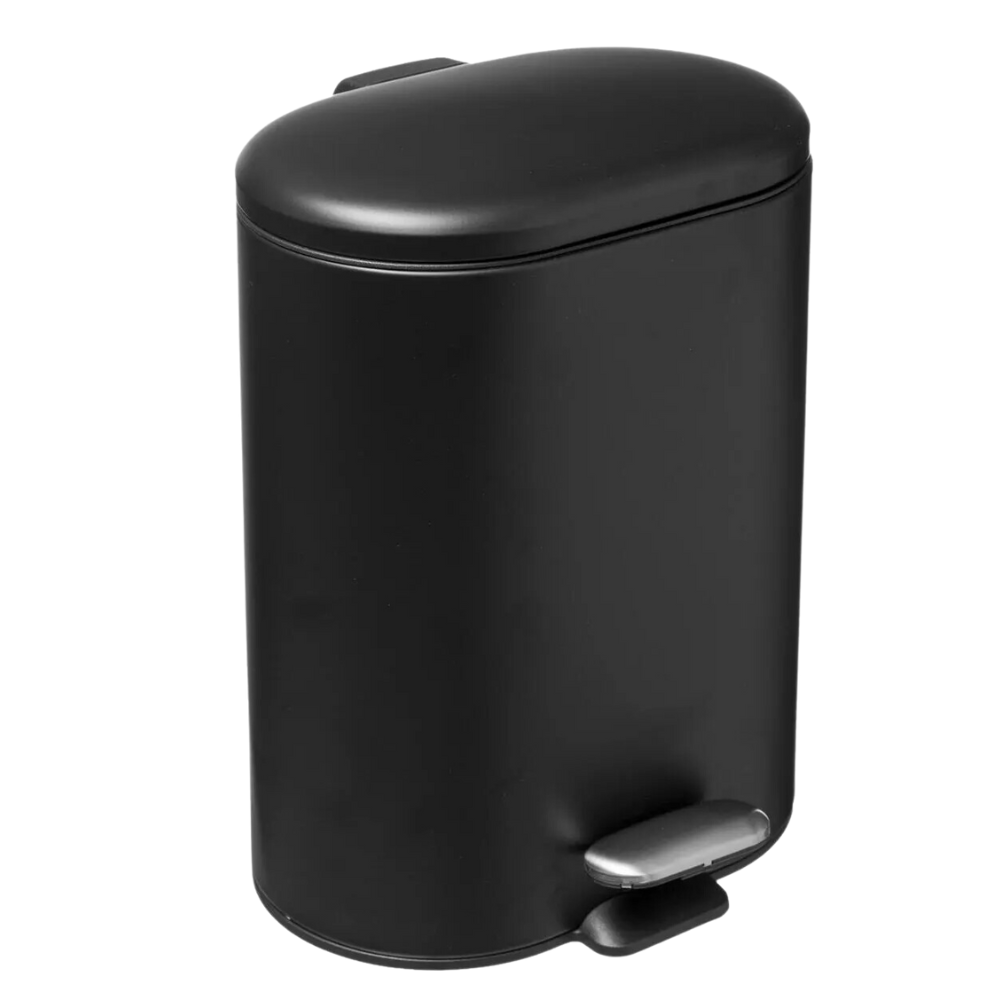Vuilbak met Softclose Deksel Zwart - 6 L