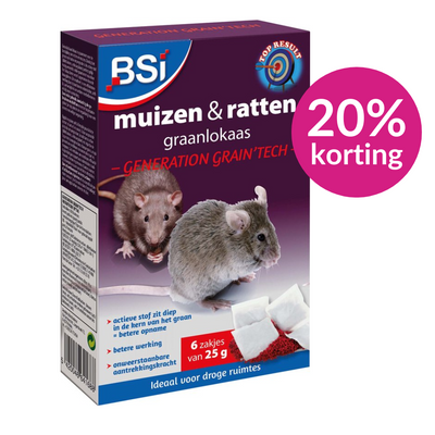 BSI Muizen- en rattenvergif Graanlokaas - Generation Grain'tech - 150 g