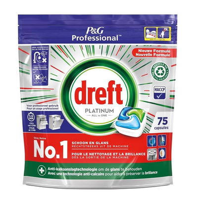 Dreft Platinum All in 1 Regular Vaatwastabletten - 75 tabs