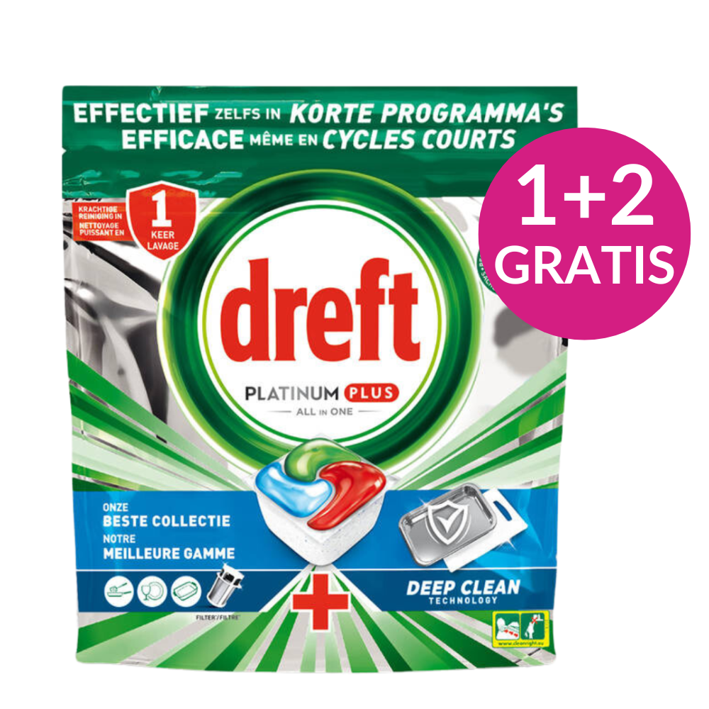 Dreft Platinum Vaatwastabletten Deep Clean Herbal Breeze - 10 tabs