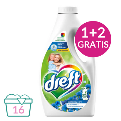 Dreft Vloeibaar Wasmiddel Everyday Care Ochtendfris - 0.88 l (16 Wasbeurten)