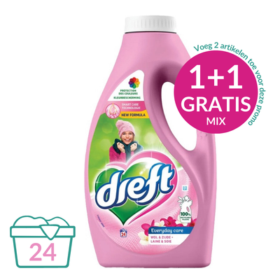 Dreft Vloeibaar Wasmiddel Everyday Care Wol & Zijde - 1.32 L (24 wasbeurten)