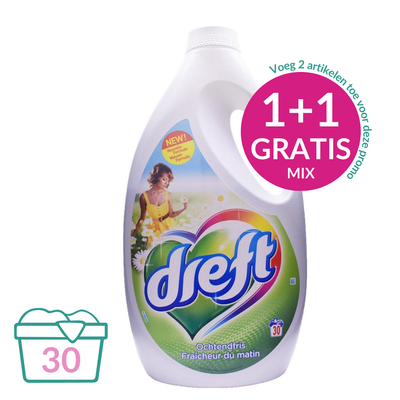 Dreft Vloeibaar Wasmiddel Ochtendfris - 1.95 L (30 wasbeurten)