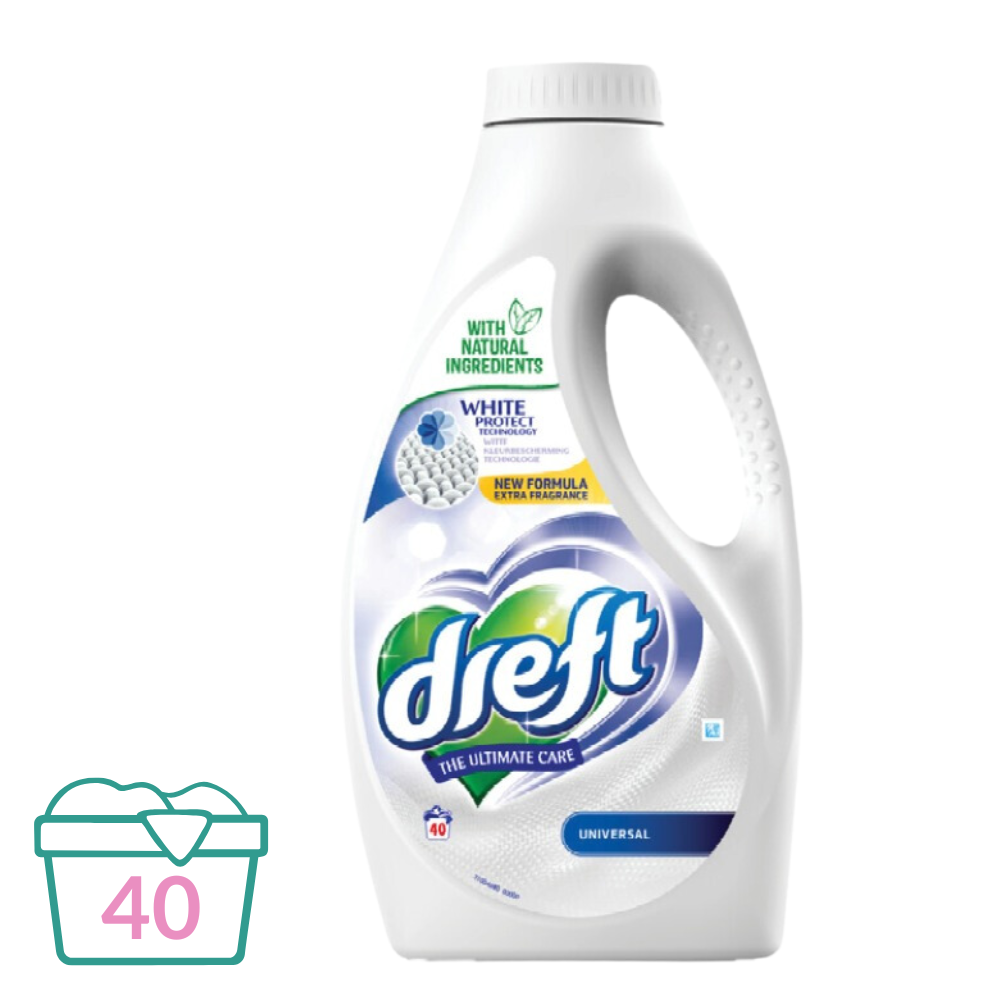 Dreft Vloeibaar Wasmiddel Ultimate Care Universal - 2.2 L (40 wasbeurten)