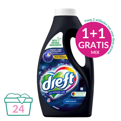Dreft Vloeibaar Wasmiddel Ultime Care Dark & Black - 1.2 L (24 wasbeurten)