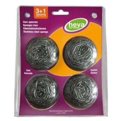 Heva Inox Spiraalspons - 3 + 1 gratis