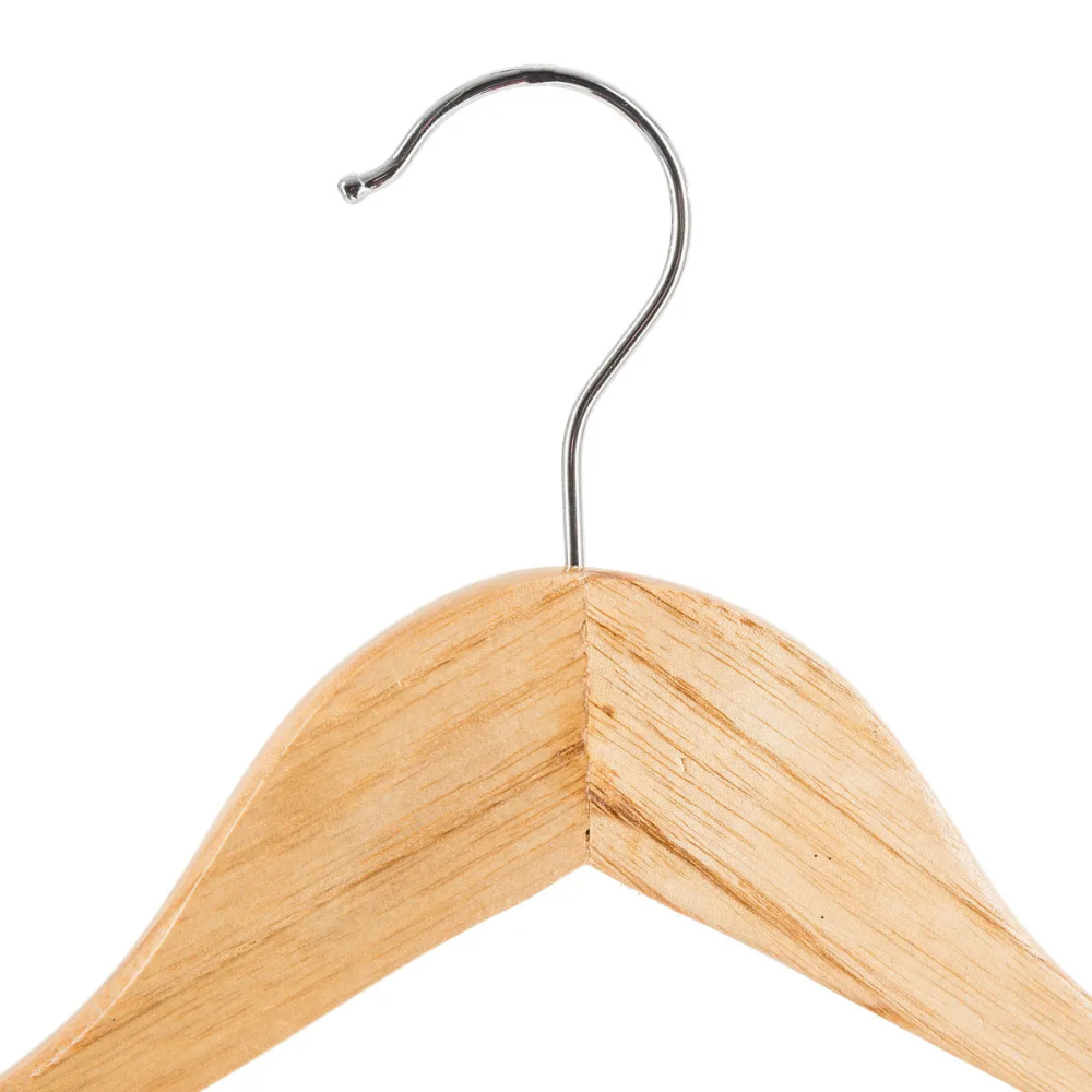 Houten kledinghanger - Met inkeping en broeklat - 8 stuks