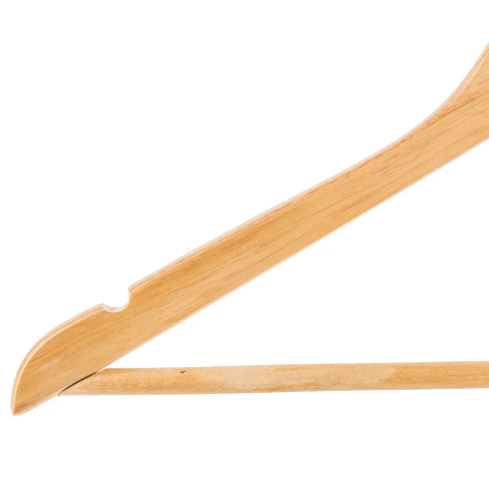 Houten kledinghanger - Met inkeping en broeklat - 8 stuks