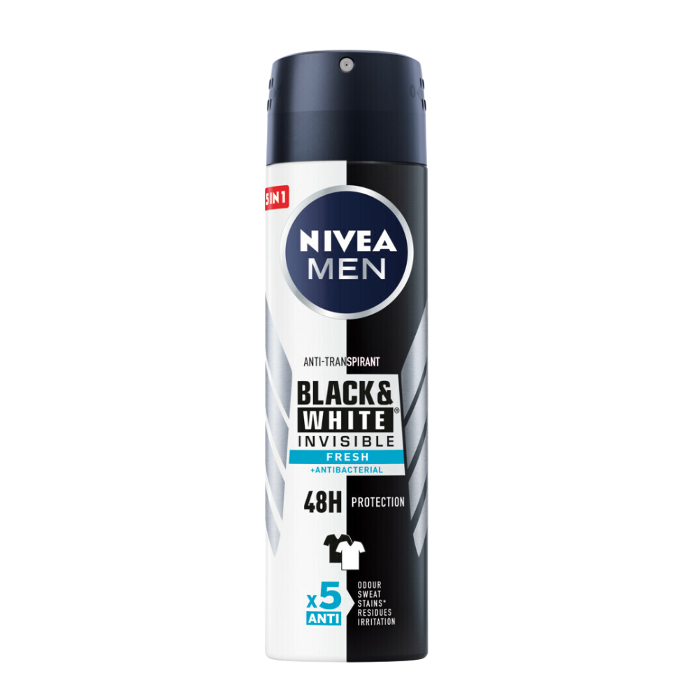 Nivea Men Deo Spray Invisible Black & White Fresh - 150 ml