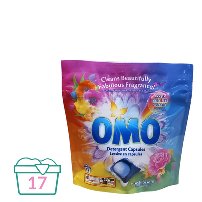 Omo Wascapsules Rose Blossom - 17 caps