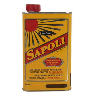 Sapoli  Waterafstotende Was / Boenwas Bruin - 500 ml