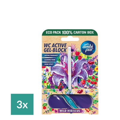 Ambi Pur Toiletblok Wild Hibiscus - 3 x 45 g