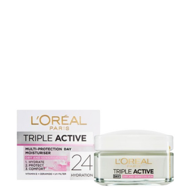 l' Oreal Triple Active Dagcrème Dry & Sensitive Skin - 50 ml